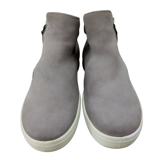 Ecco Soft 7 Zip Ankle Boots Booties Size 41 US 10-10.5 Gray Nubuck Comfort - Picture 3 of 13
